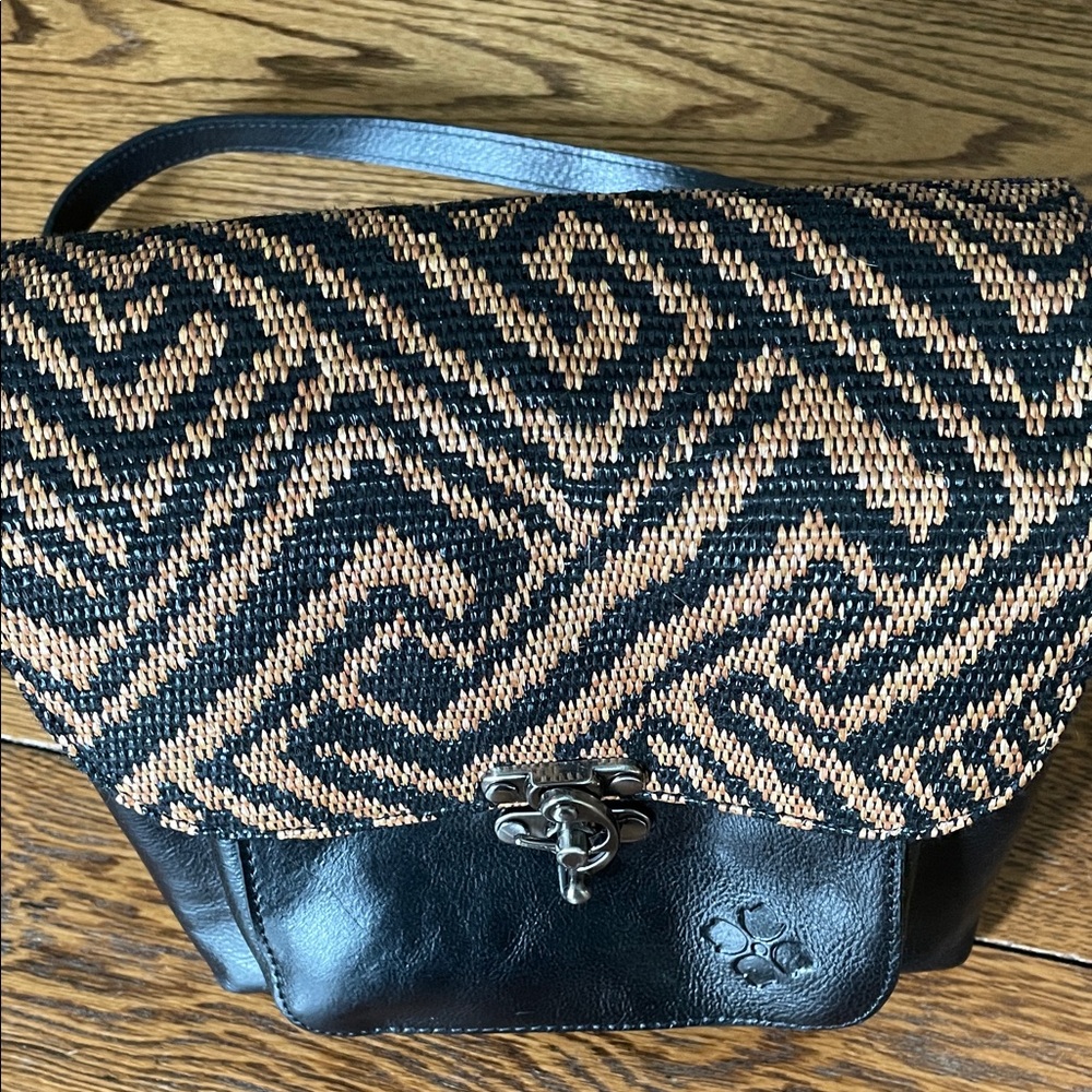 Patricia Nash Black Leandra Flap Tribal Weave Crossbody Bag Brand New - Picture 3 of 12